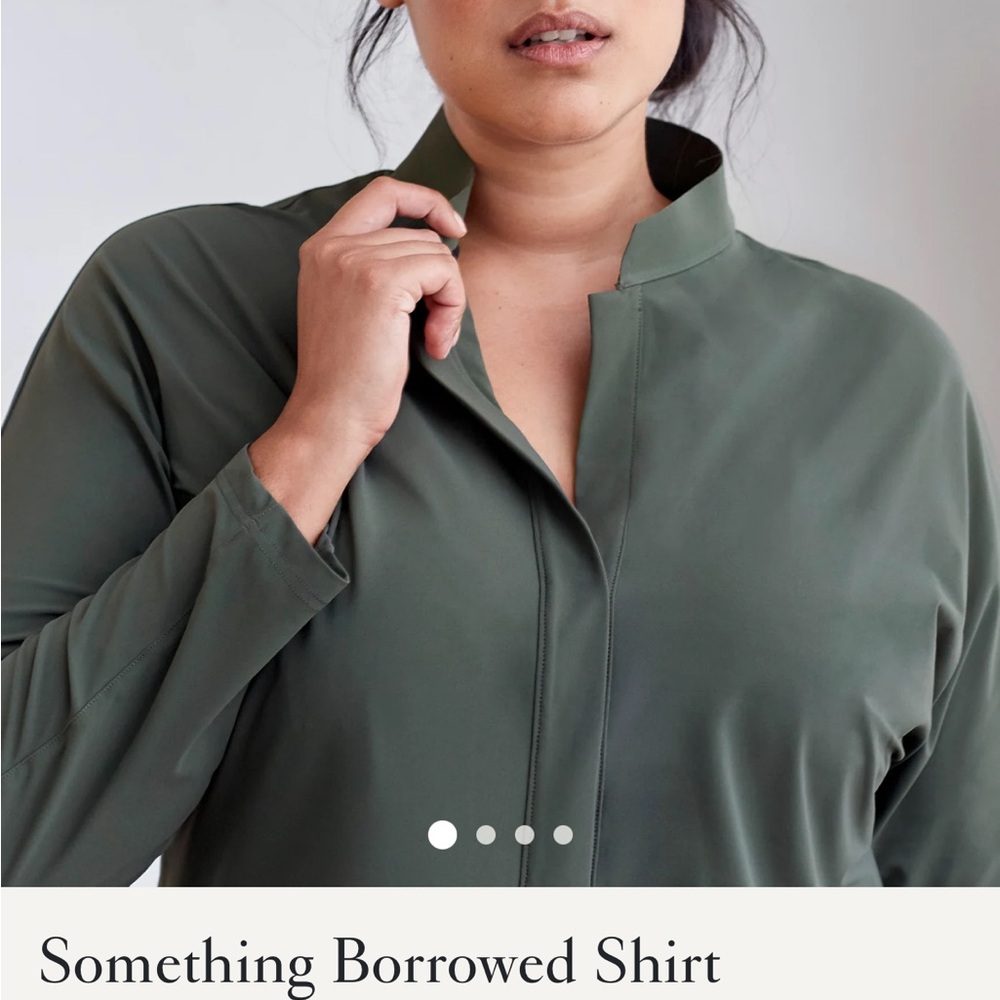 ADAY Something Borrowed Shirt in Moss